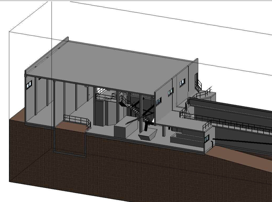 Sección de edificio de proceso modelado