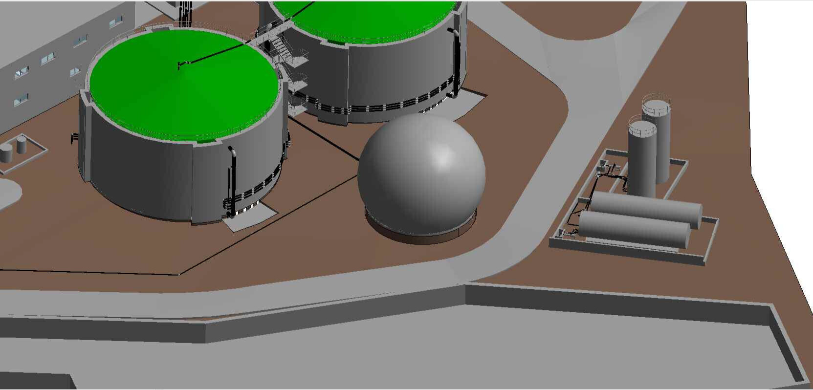 Digestores y gasómetro modelados