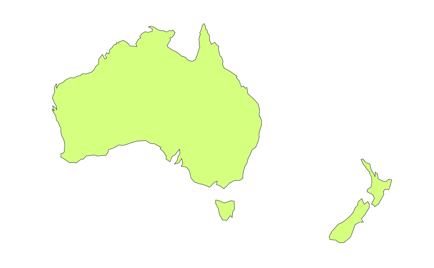 Mapa de cobertura: Australia y Nueva Zelanda