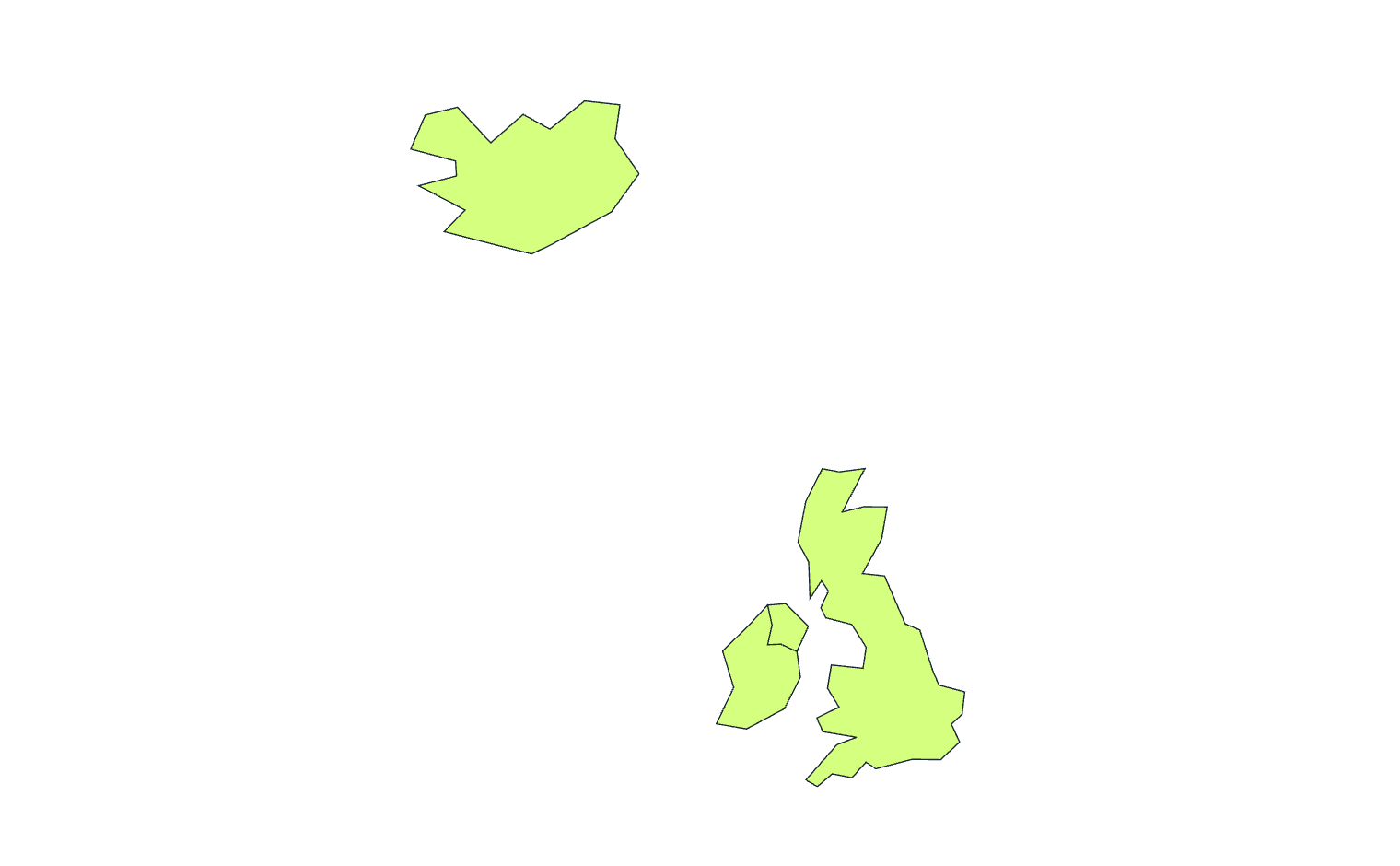 Mapa de cobertura: Reino Unido, Irlanda e Islandia